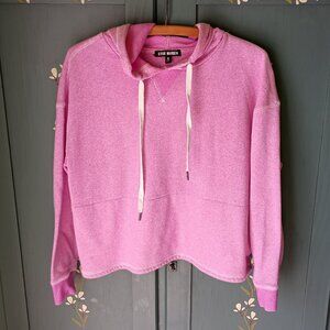 Pink Cropped Hoodie Steve Madden with Pockets Size M